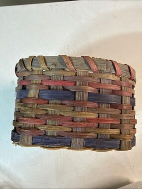 Vintage Hand Woven Decorative Basket Signed